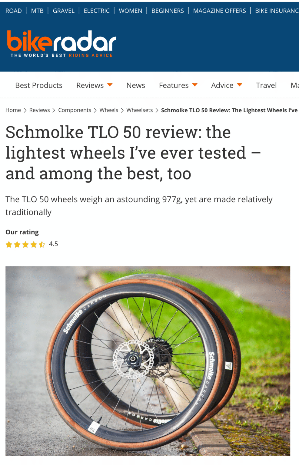 BikeRadar Review Schmolke TLO 50 wheelset