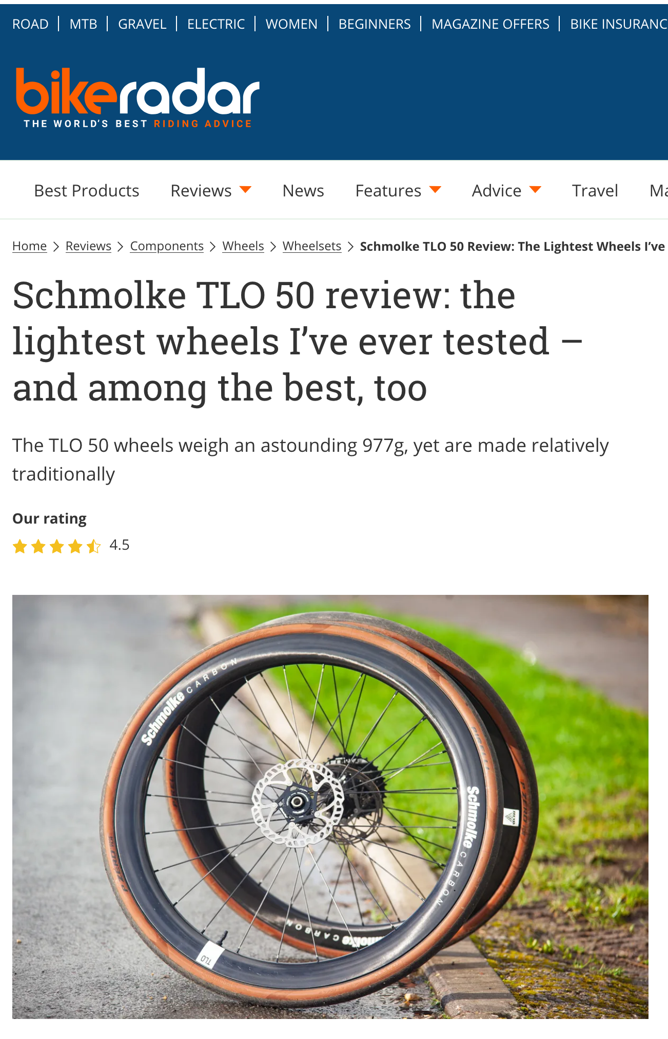 BikeRadar Review Schmolke TLO 50 wheelset